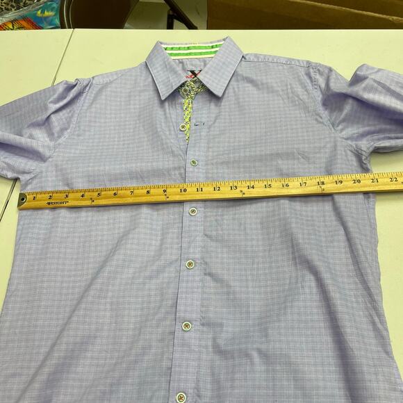 Robert Graham Tailored Fit Light Purple plaid Long sleeve button down Medium - Picture 14 of 16